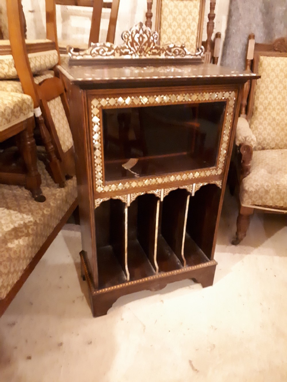 Late 19th century inlaid rosewood cabinet