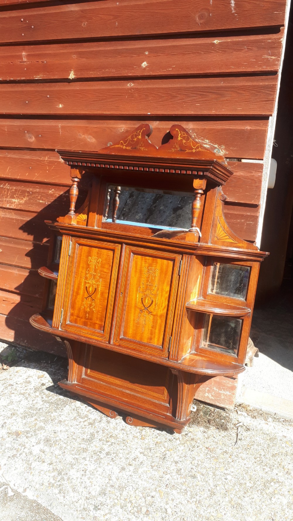 Edwardian inlaid wall cabinet 