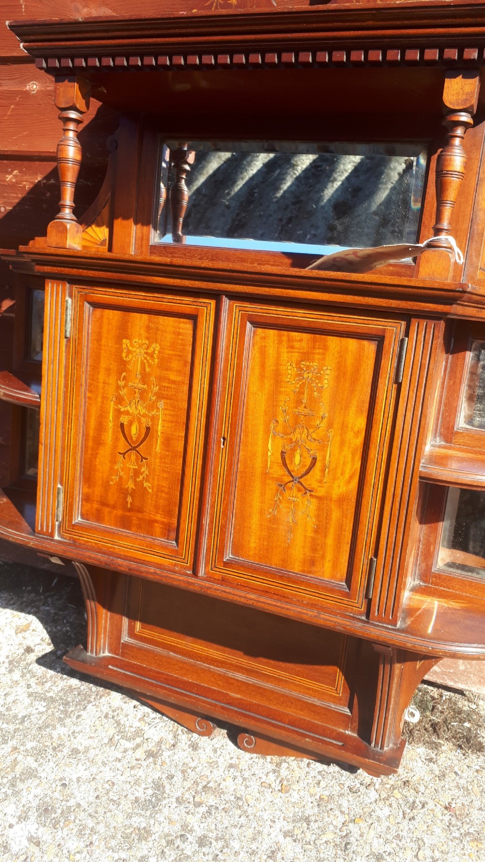 Edwardian inlaid wall cabinet  View III