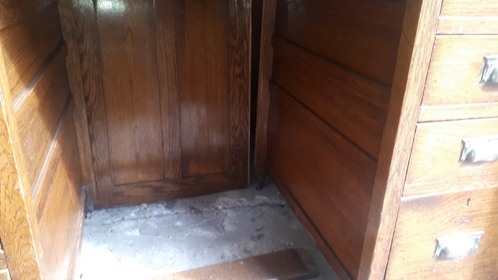 Neat Early 20th century tambour top desk View VII