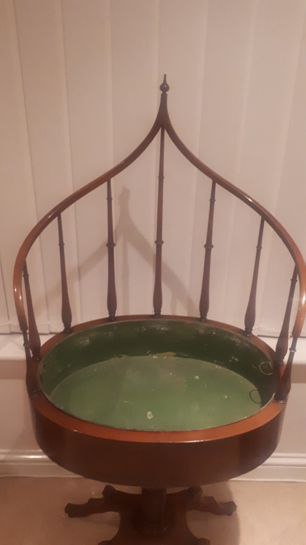 Large early 20th century mahogany jardinere plant stand.  View IV