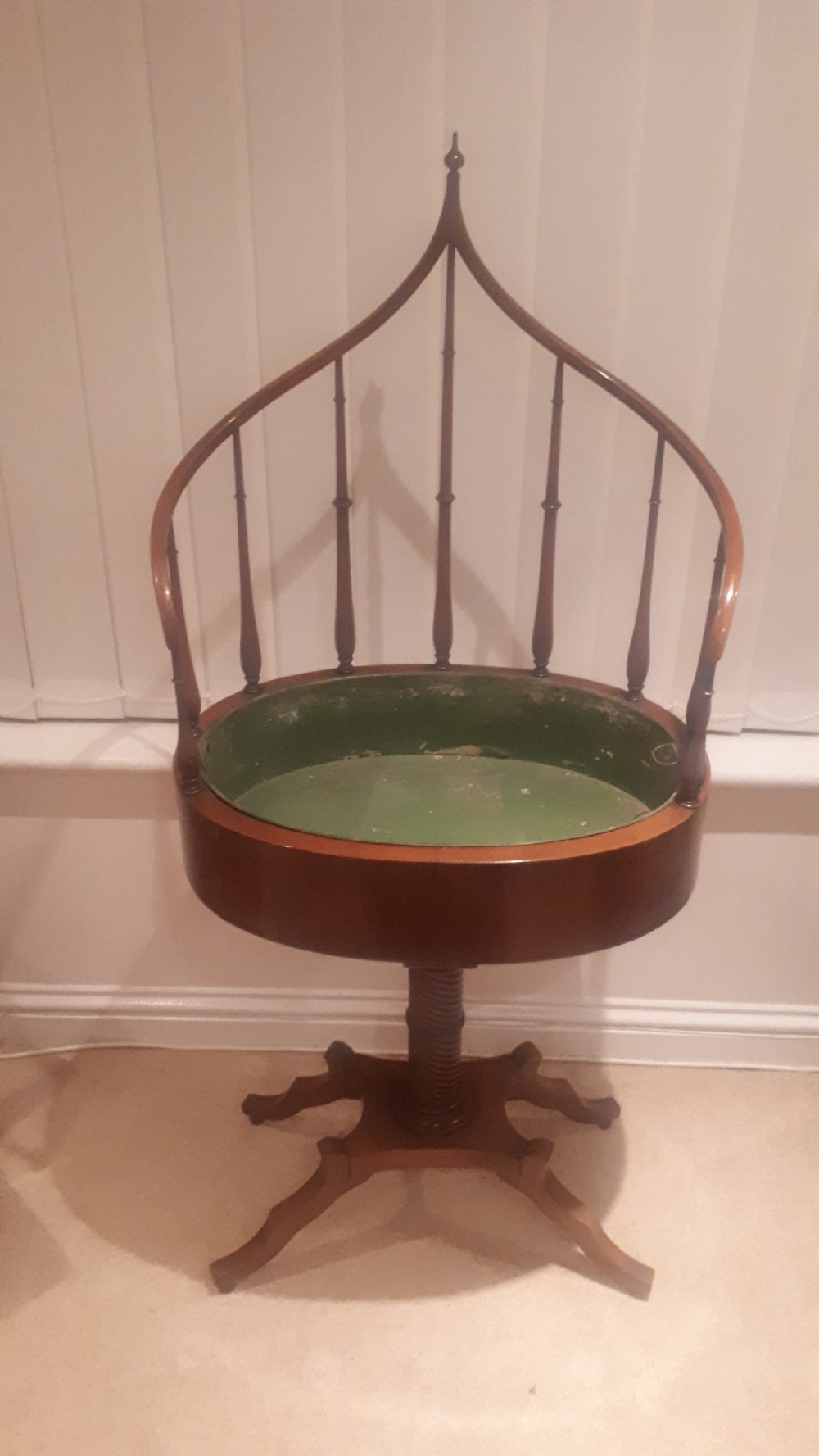 Large early 20th century mahogany jardinere plant stand.  View V