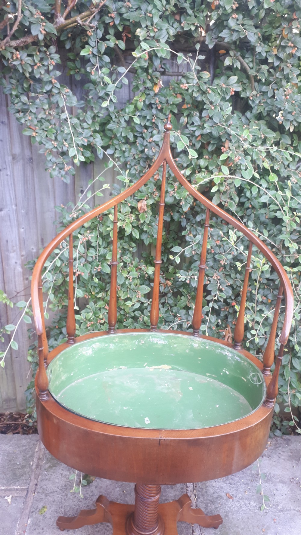 Large early 20th century mahogany jardinere plant stand.  View VII
