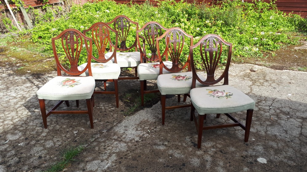 Set of Edwardian mahogany dining chairs