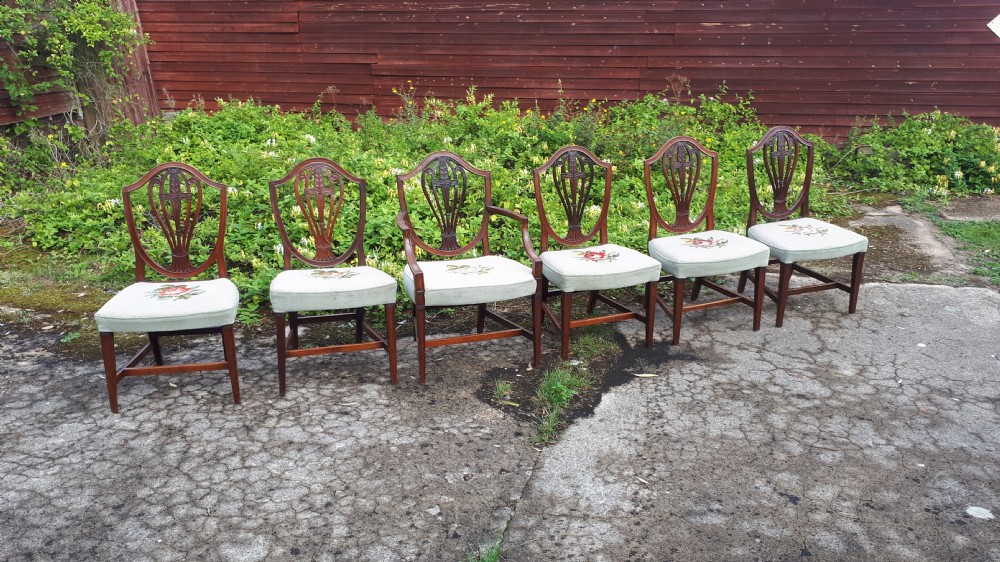 Set of Edwardian mahogany dining chairs View IV