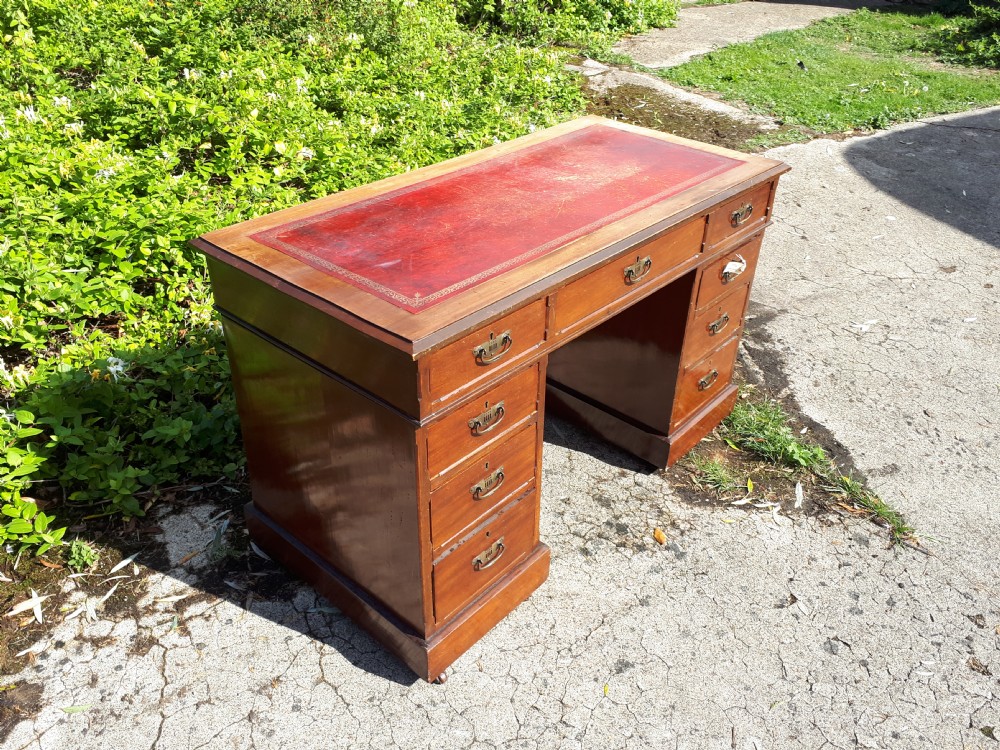 Late 19th century kneehole mahogany desk View IV