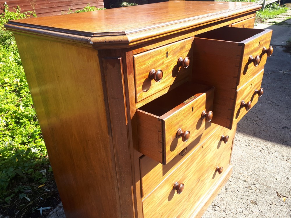 Practical 19th century mahogany chest of drawers View III