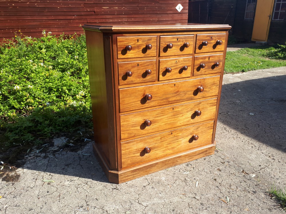 Practical 19th century mahogany chest of drawers View V