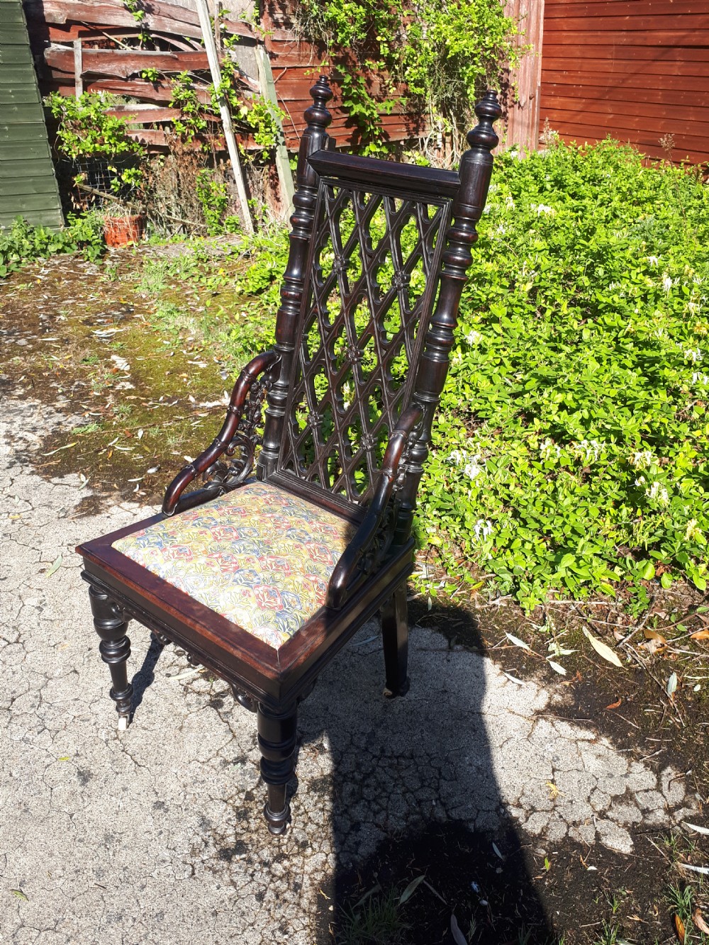 Late 19th century Chinese carved hall chair View III