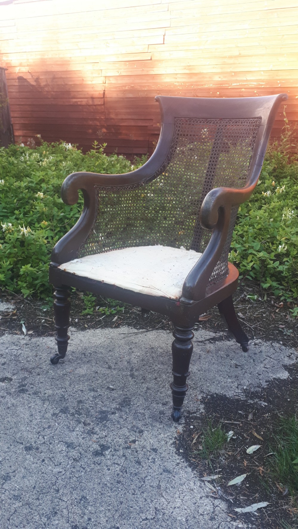 19th century mahogany library armchair. View II