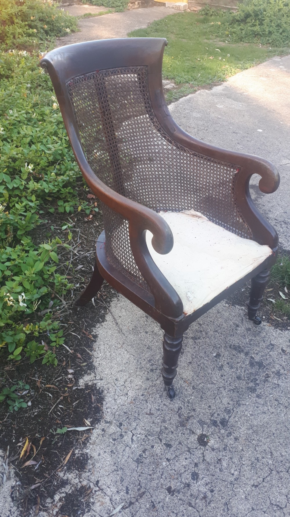 19th century mahogany library armchair. View III
