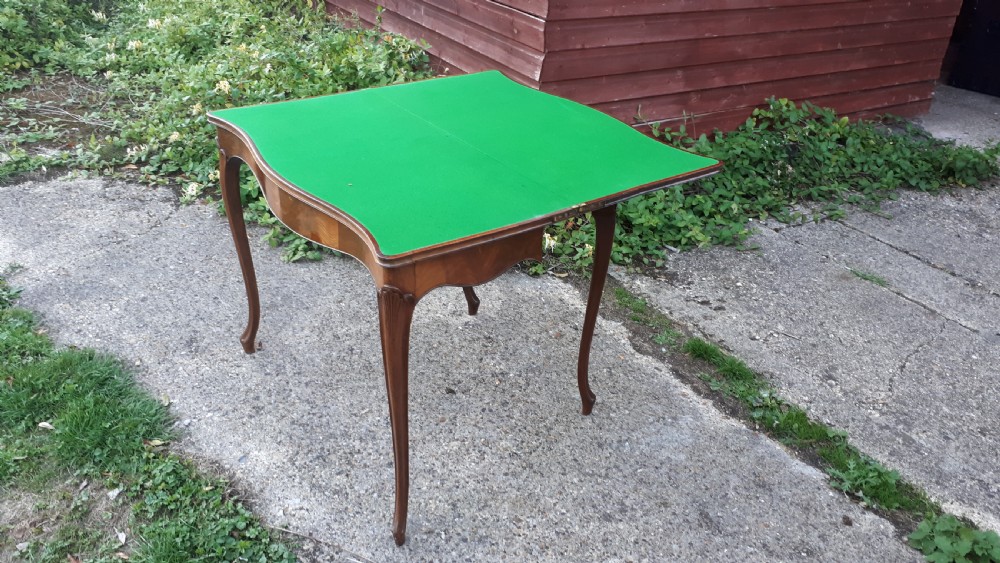 19th century serpentine front card table View III
