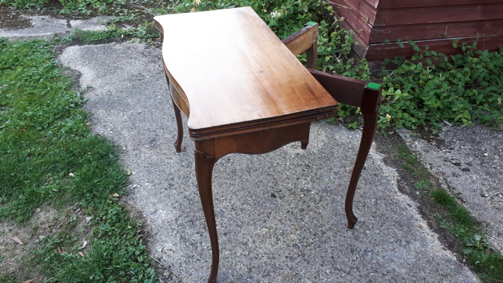 19th century serpentine front card table View IV