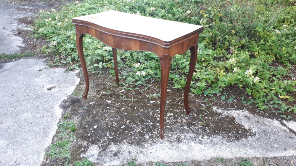 19th century serpentine front card table View VI