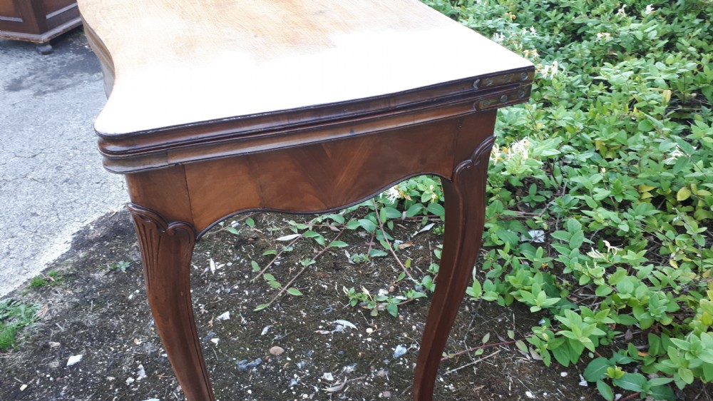 19th century serpentine front card table View VII
