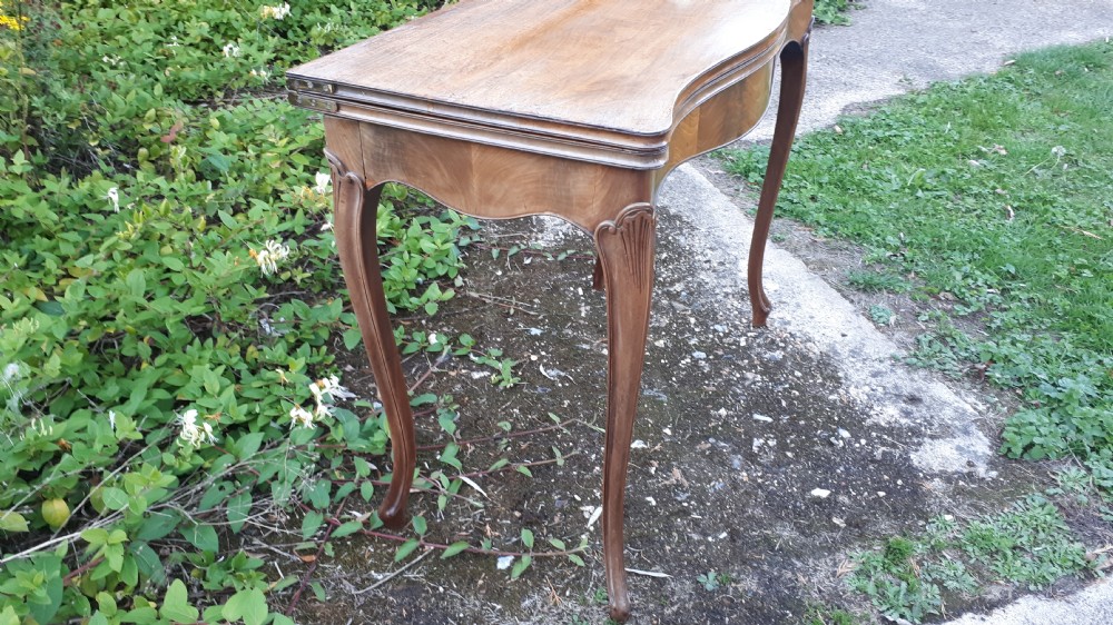 19th century serpentine front card table View VIII