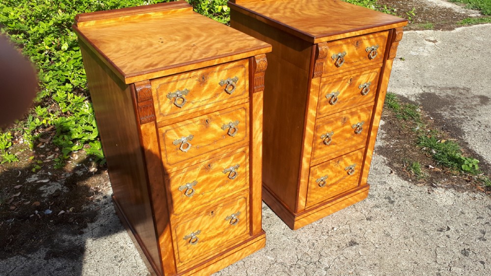 Pair of late 19th century bedside chests cabinets. View II