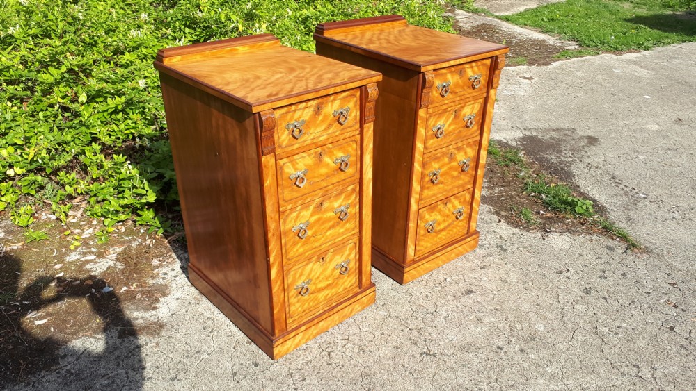 Pair of late 19th century bedside chests cabinets. View V