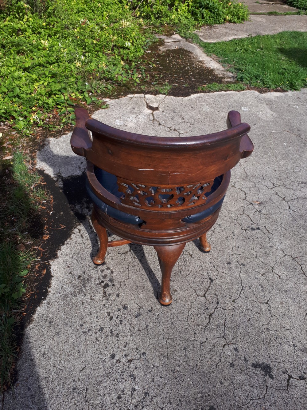 Edwardian mahogany revolving desk armchair  View II