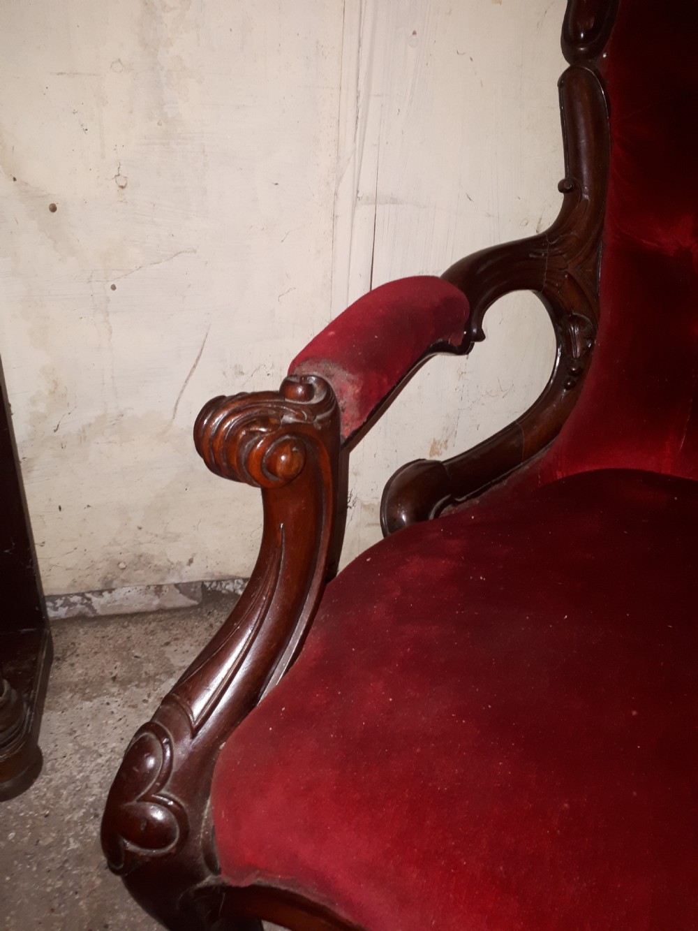 Good quality carved mahogany frame armchair View III