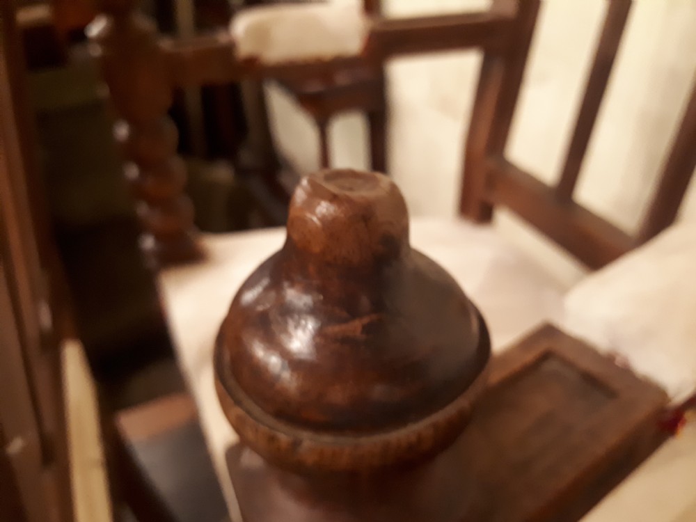Pair of interesting Gothic oak armchairs View IV