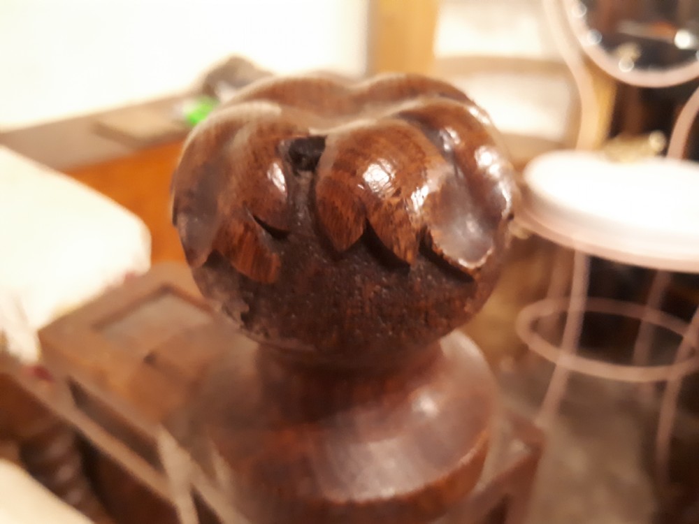 Pair of interesting Gothic oak armchairs View V