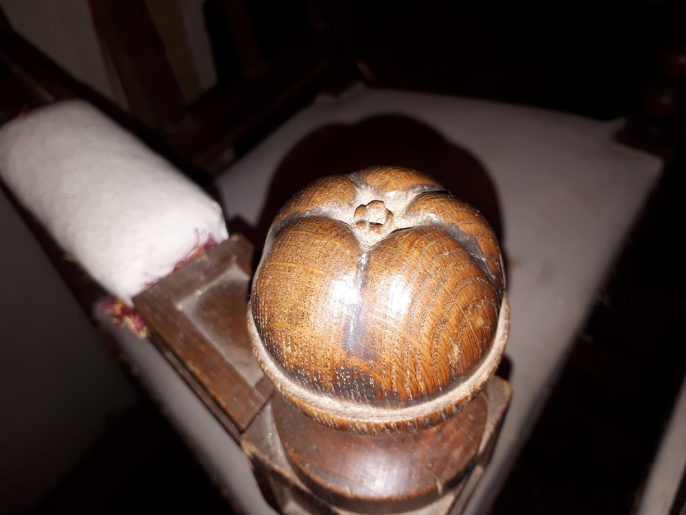 Pair of interesting Gothic oak armchairs View VII