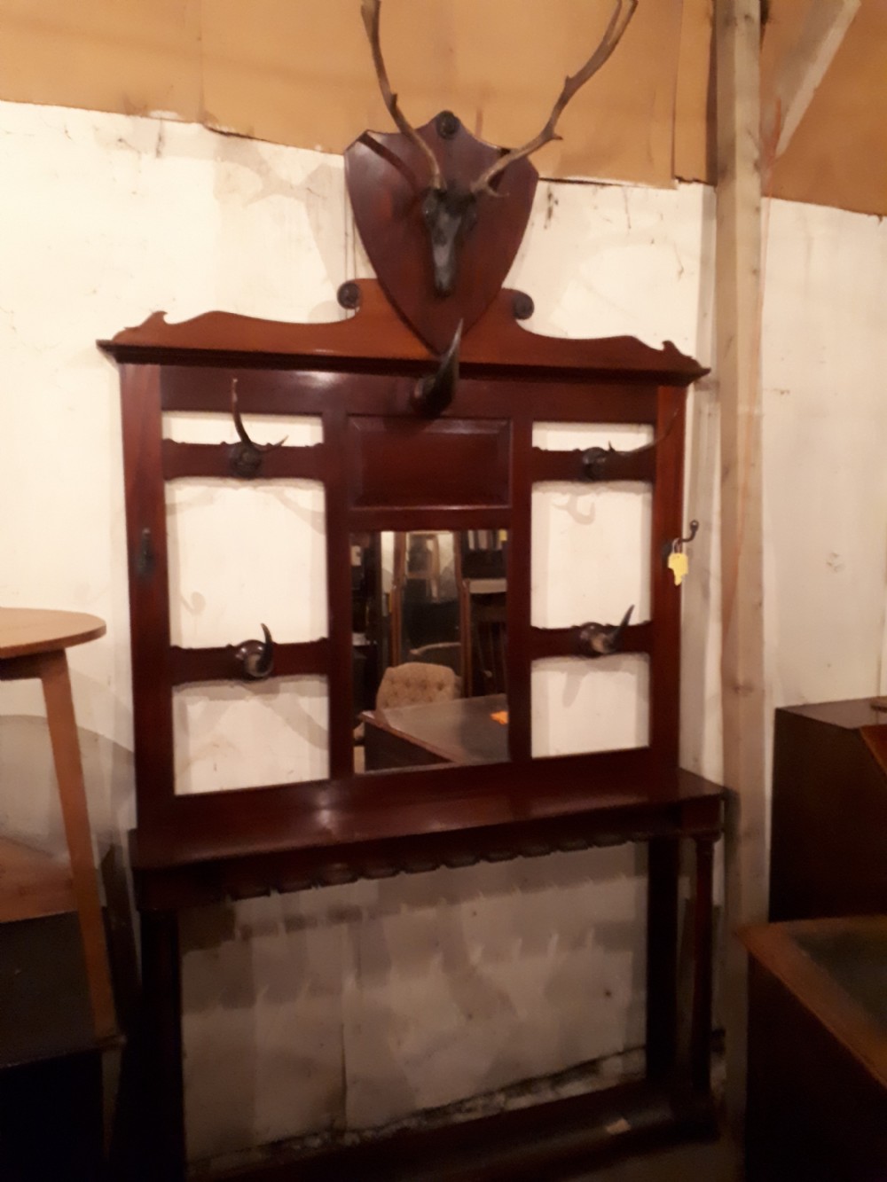 Large Late 19th century mahogany hunting lodge hallstand View IV