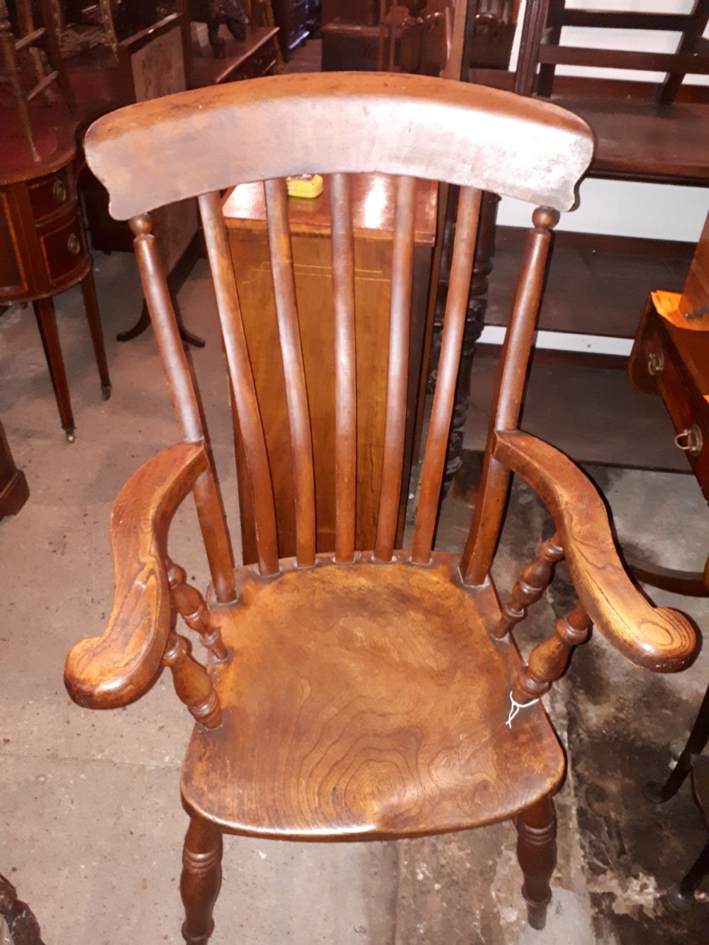 Victorian slat back Windsor armchair