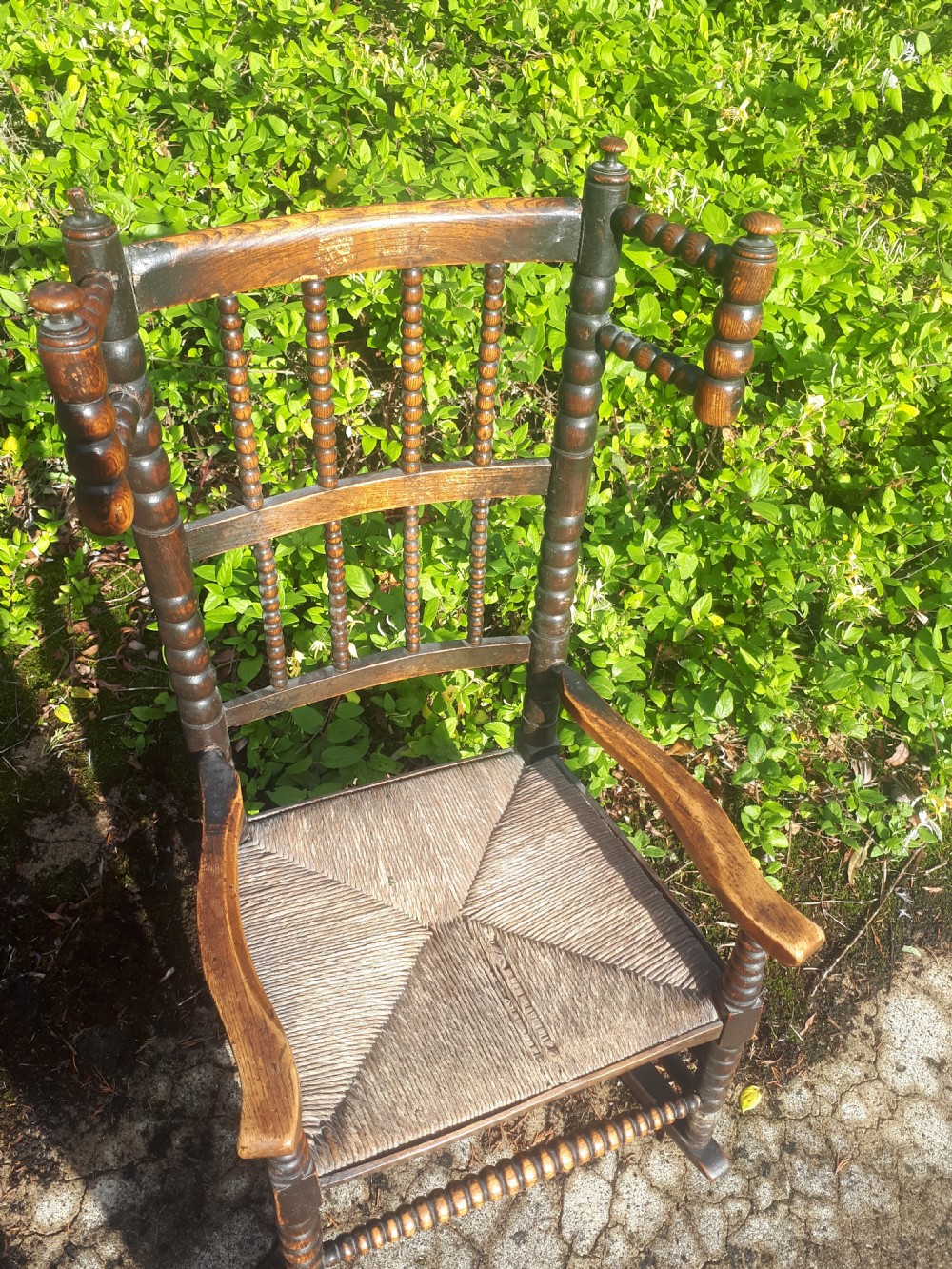 Childs 19th century wool winding rocking chair  View III