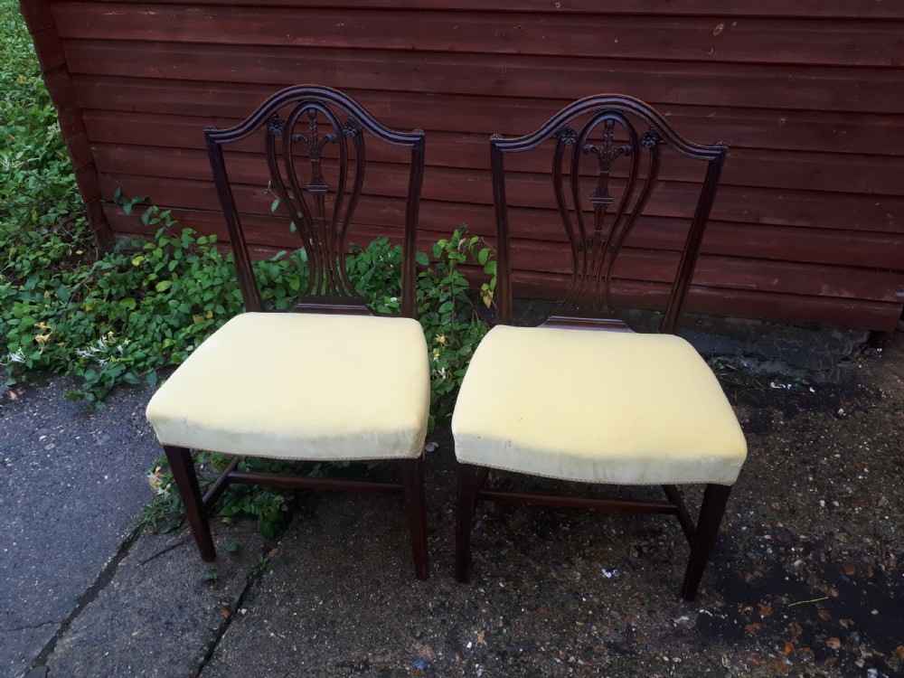 Pair early 19th century mahogany side chairs