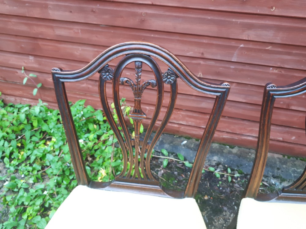 Pair early 19th century mahogany side chairs View II