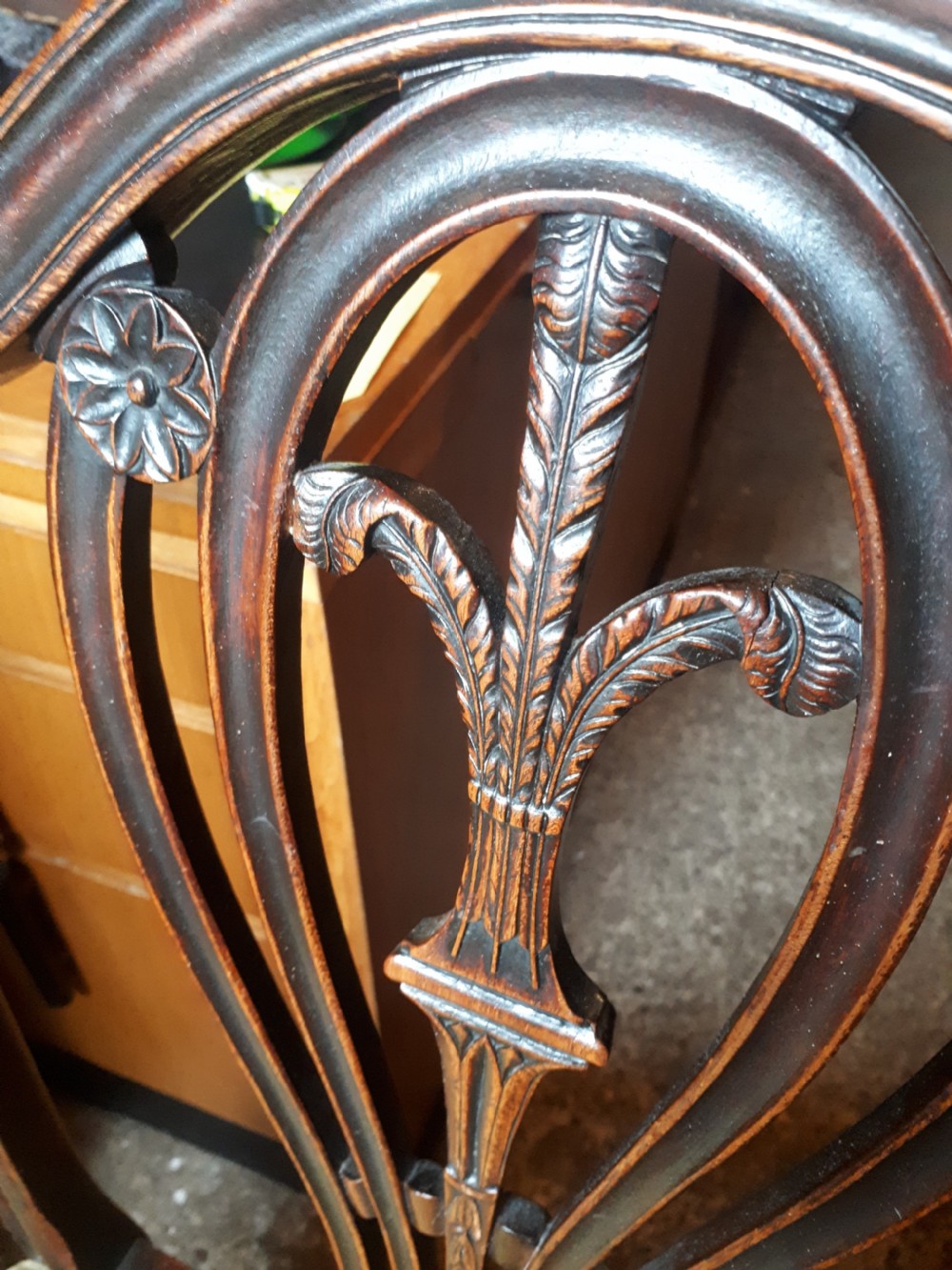 Pair early 19th century mahogany side chairs View IV