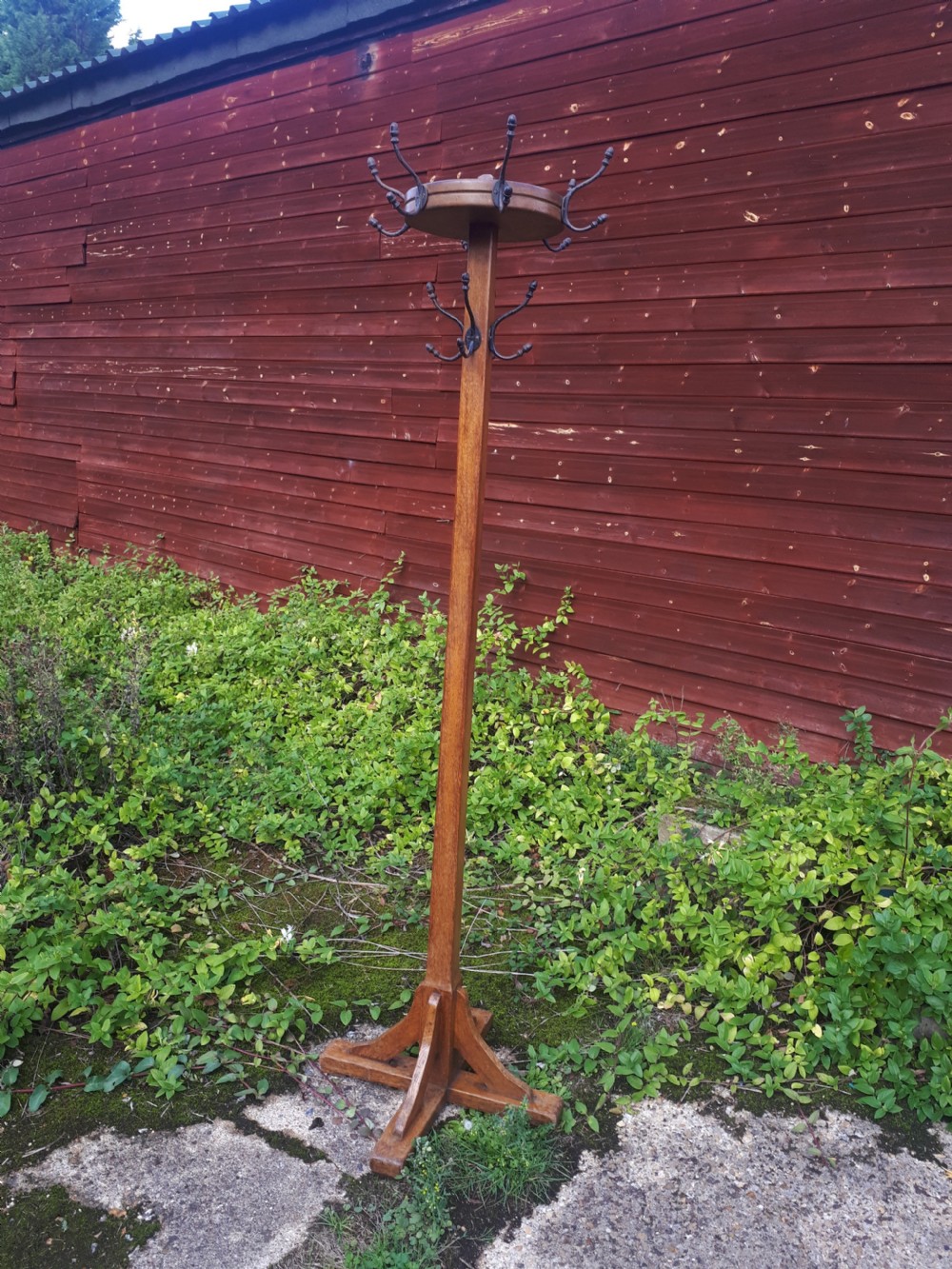 Early 20th century oak hat and coat stand