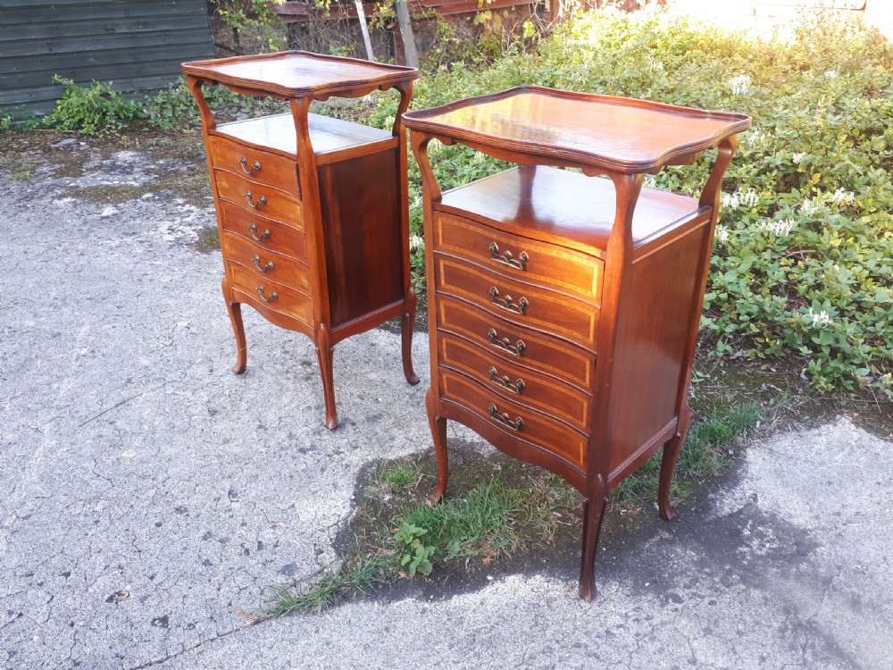 A matched pair of Edwardian music cabinets
