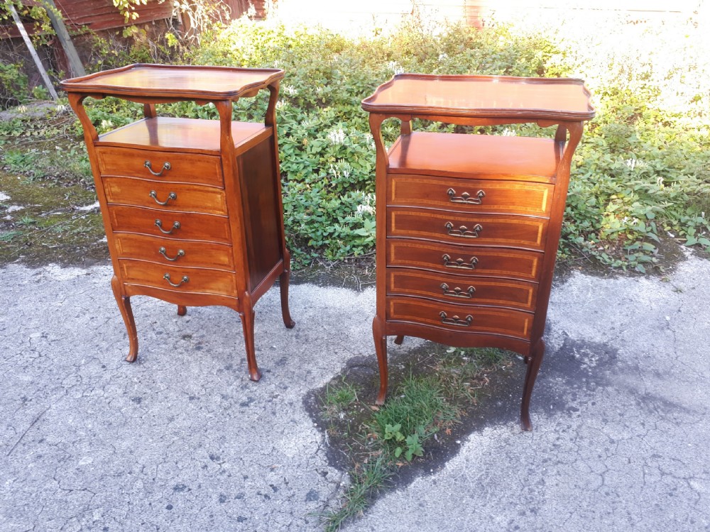 Matched pair of Edwardian music cabinets View III