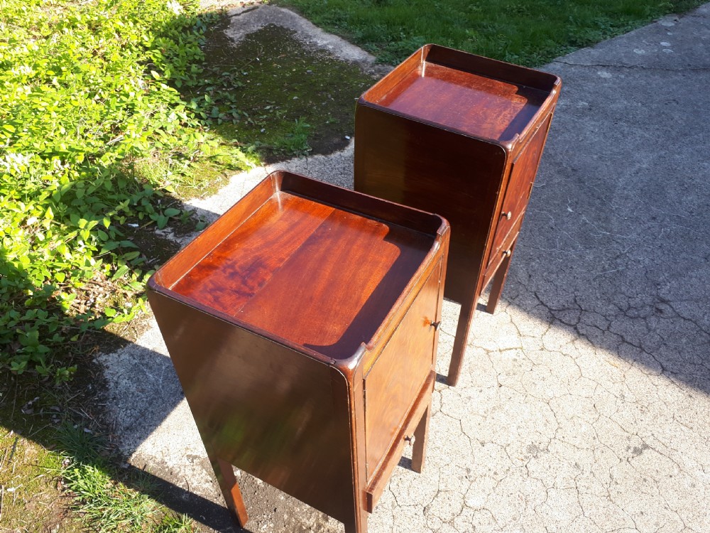 Pair of early 20th century mahogany bedside cabinets View II