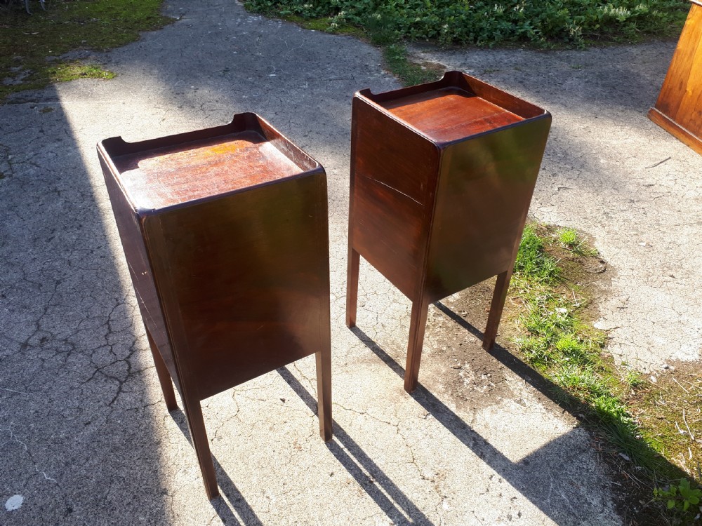 Pair of early 20th century mahogany bedside cabinets View III