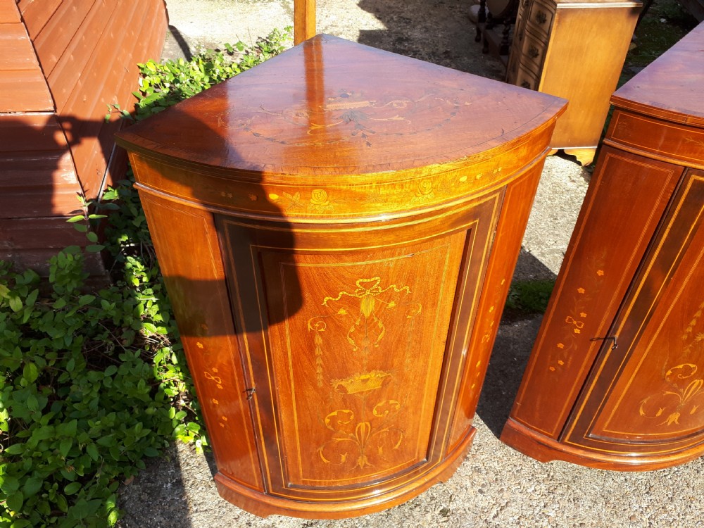 Pair of Edwardian inlaid cabinets View III