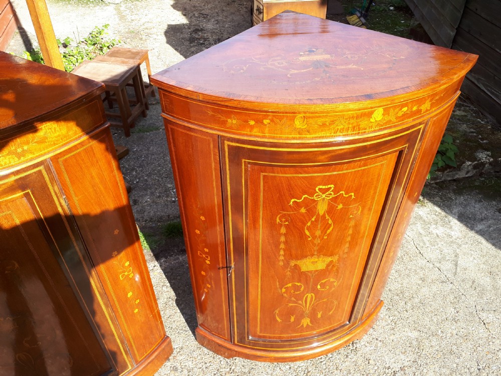 Pair of Edwardian inlaid cabinets View V