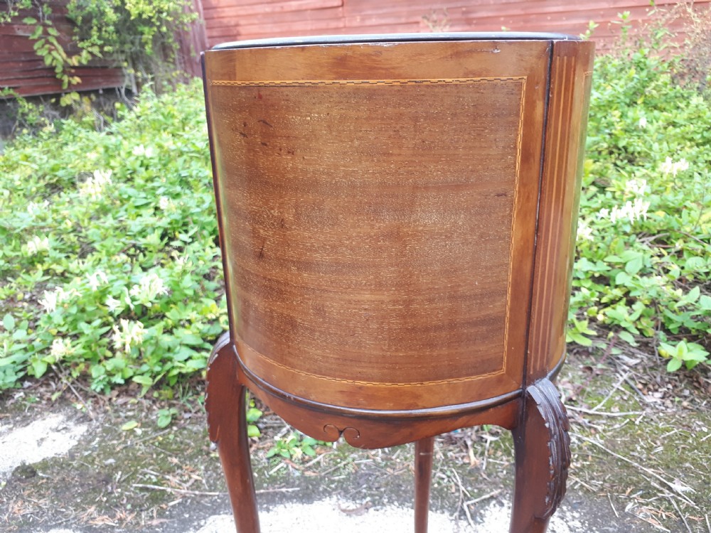 Edwardian inlaid mahogany jardinere  View II