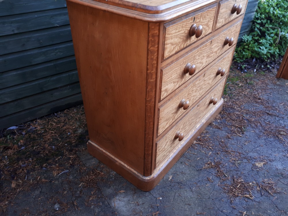 Good Victorian figured Hungarian ash drawers. View IV