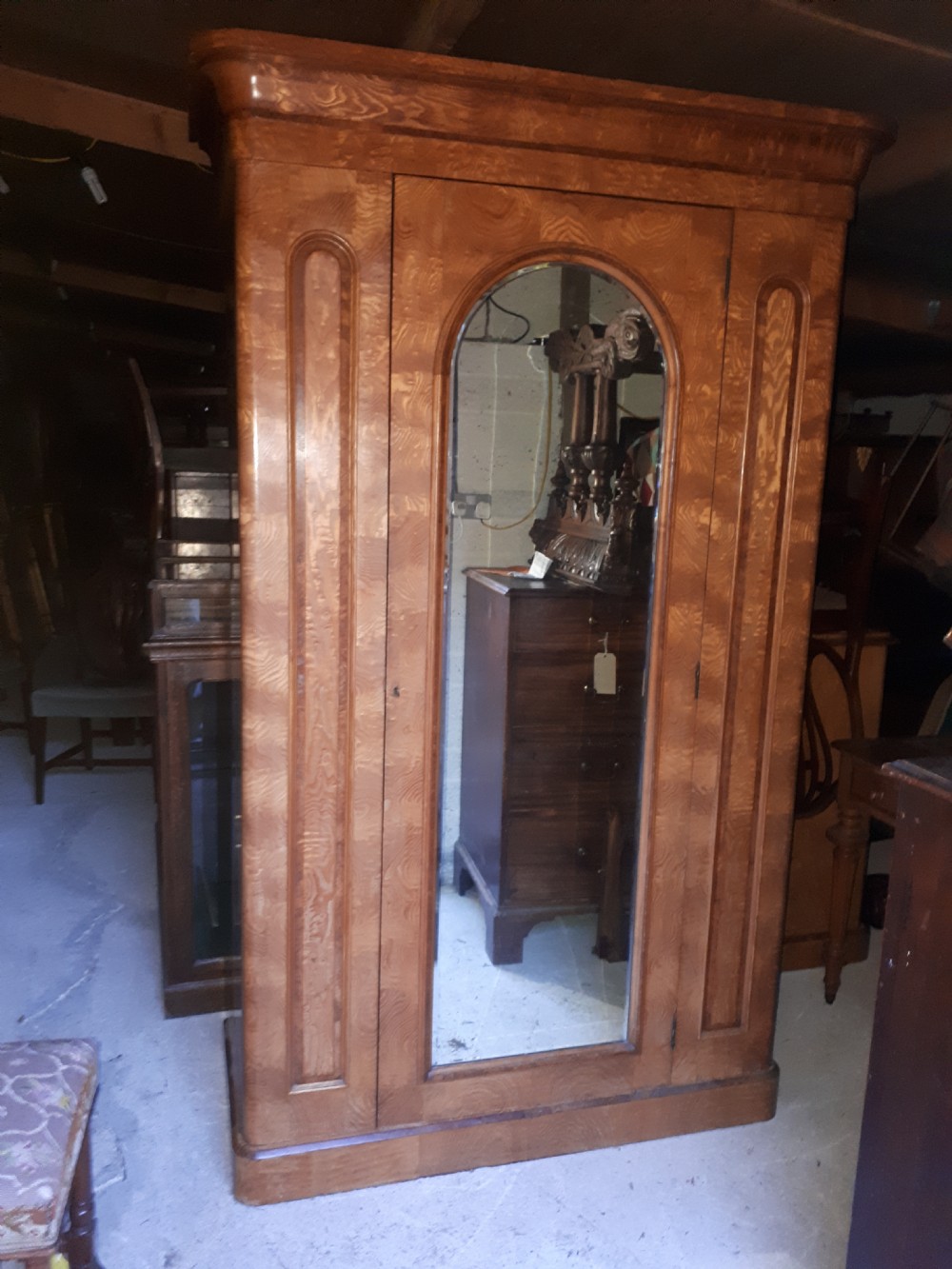 Good Victorian Hungarian ash single hall wardrobe View IV