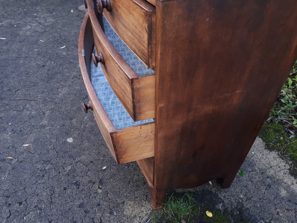 Regency mahogany bow front chest  View II