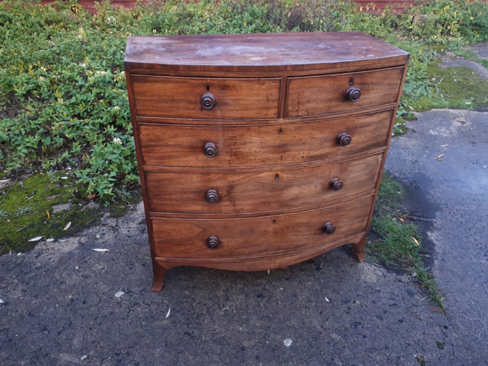Regency mahogany bow front chest  View IV