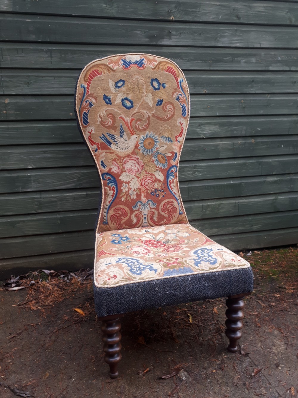 Early Victorian side chair with original upholstery  View II