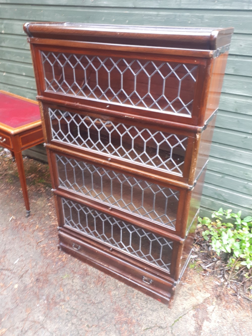Mahogany globe wernicke bookcase  View II