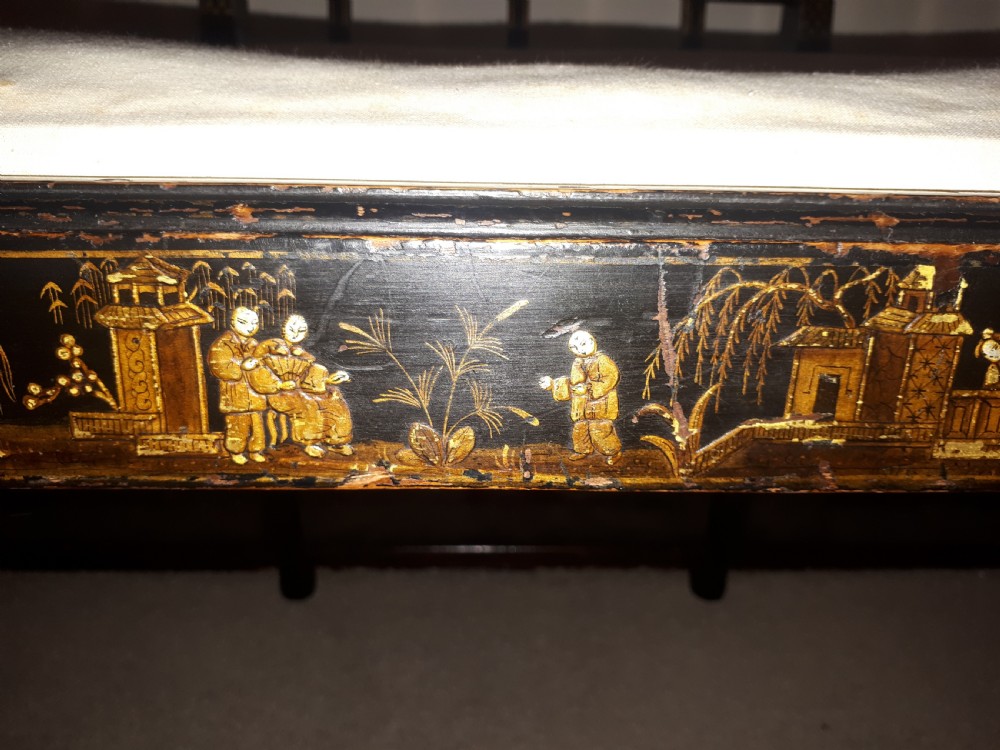 Decorated and lacquered desk armchair  View II