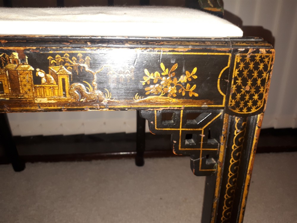 Decorated and lacquered desk armchair  View III