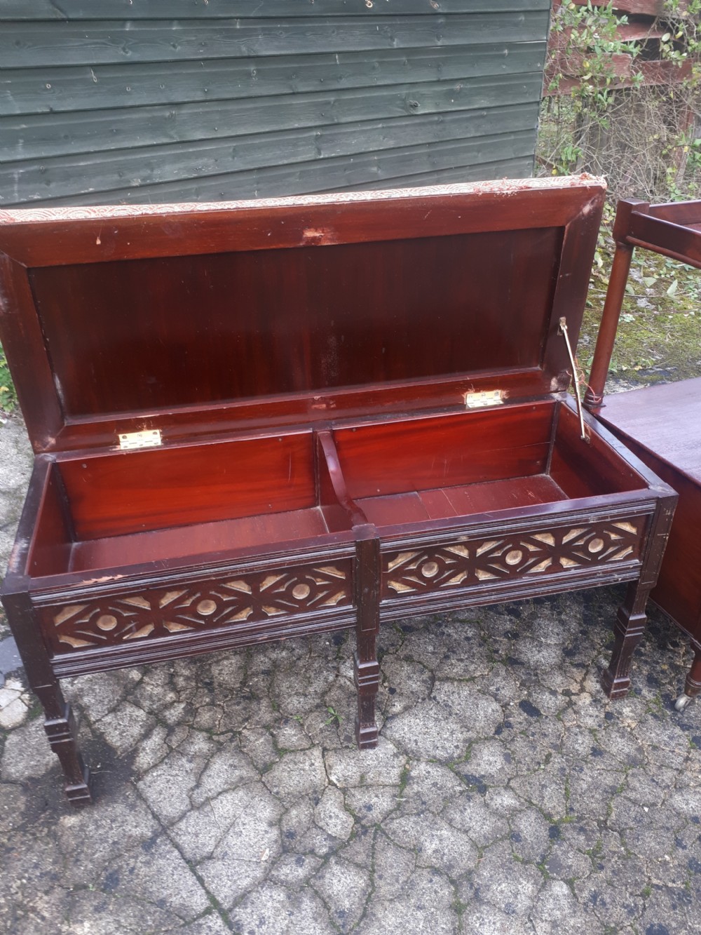 Late Victorian mahogany duet stool View II